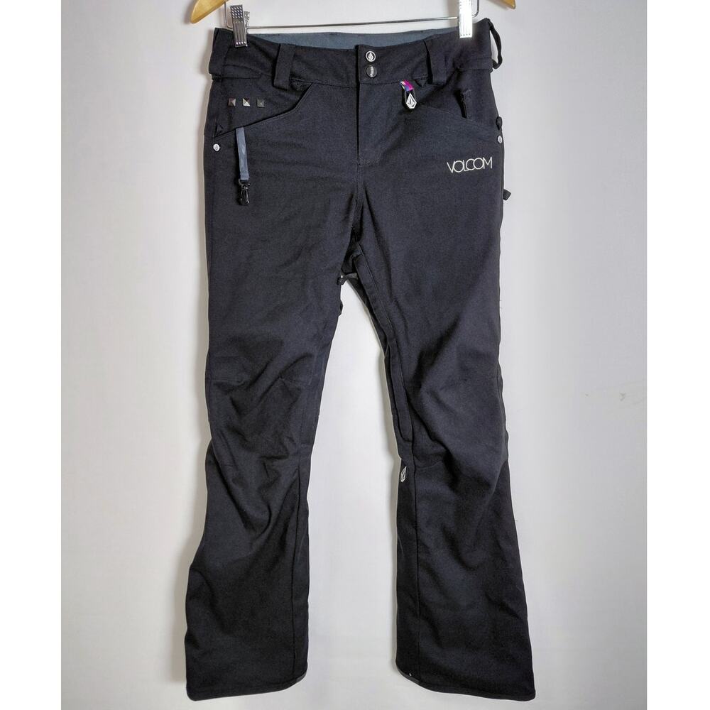 Volcom Black Snow Pants XS Solid Nylon Women Size XS